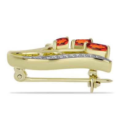BUY 925 SILVER BROOCH WITH MADEIRA CITRINE GEMSTONE